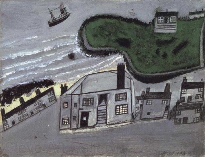 Alfred Wallis The Hold House Port Mear Square Island port Mear Beach France oil painting art